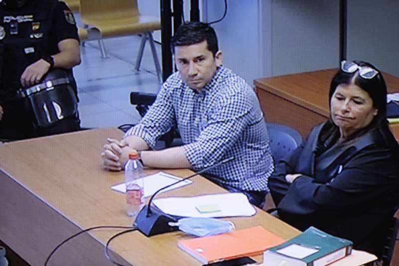 Jorge Ignacio Palma en una foto tomada del monitor en el que se retransmite el juicio. EFE/ Biel Aliño
