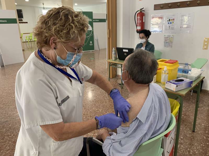 Punt de vacunació a Alberic./EPDA