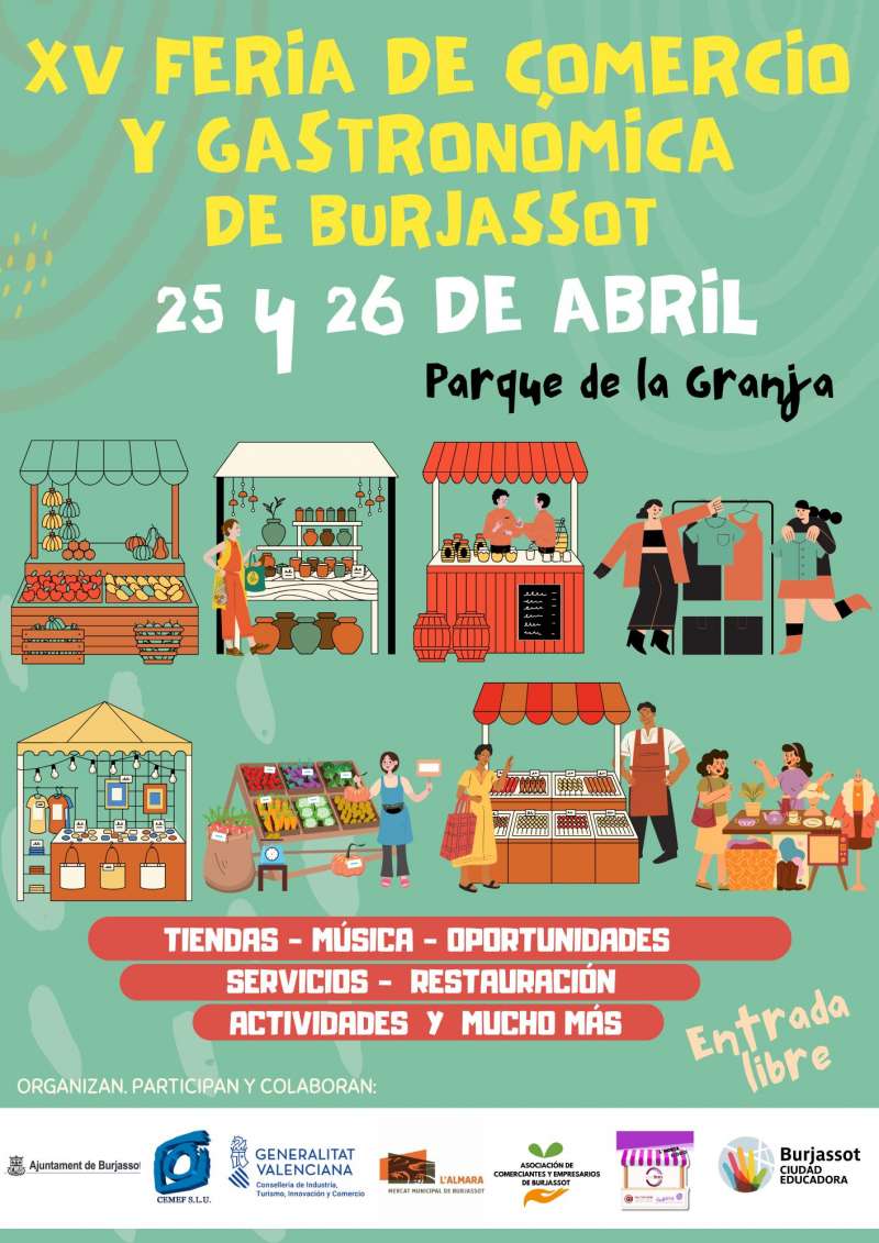 Cartel XV Feria del Comercio y Gastron�mica de Burjassot. EPDA