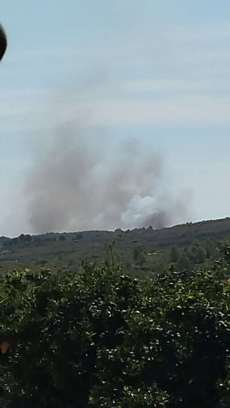 Imagen del incendio declarado este 1 de septiembre en Montroi.  EPDA