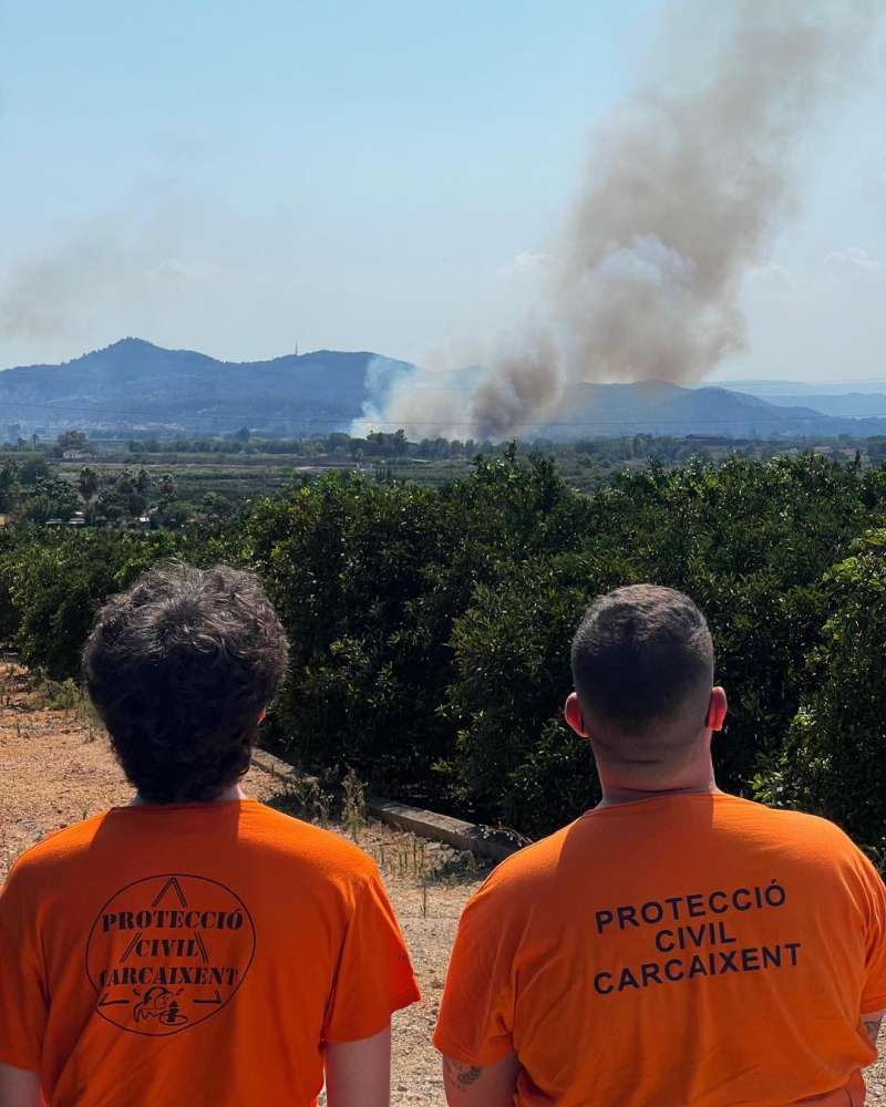 Vista del incendio.EPDA