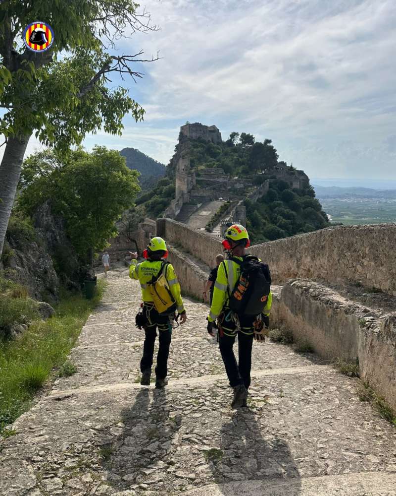 El hombre hab�a quedado atrapado en el castillo de X�tiva. EPDA