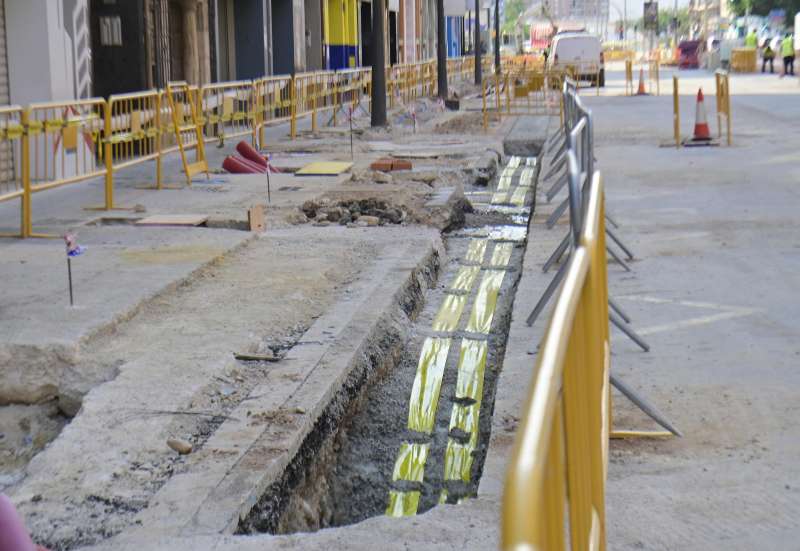 Obras en la avenida Prez Galds. EPDA