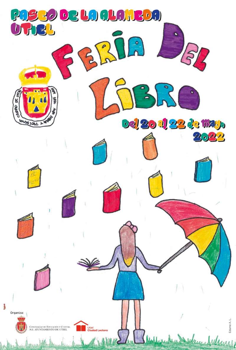 Cartel ganador para representar la Feria del Libro de Utiel./EPDA