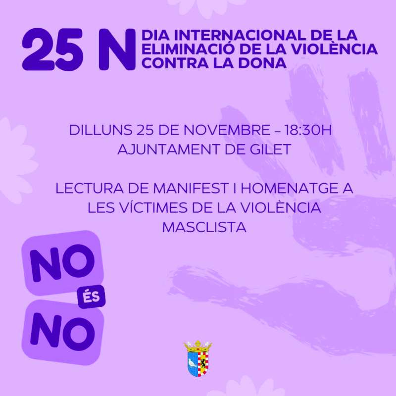 Cartell del 25N a Gilet.  EPDA