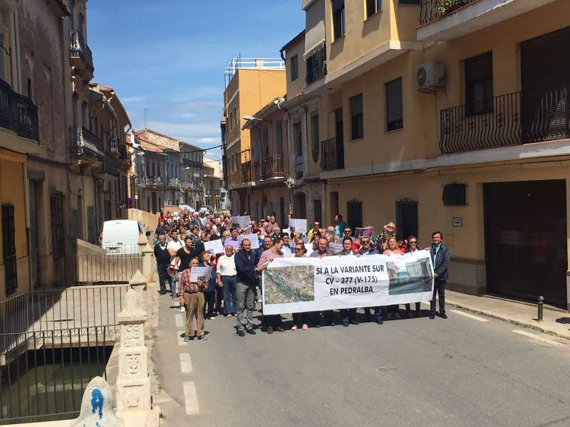 Fotografía de archivo de una manifestación en Pedralba. EPDA.