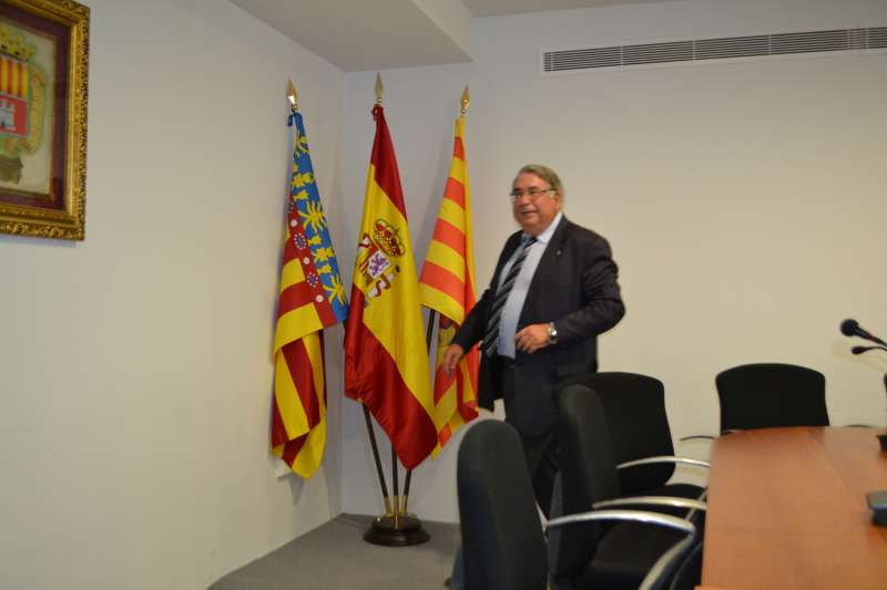 Sancho, en el ao 2014, en una rueda de prensa ofrecida en el ayuntamiento de Canet. EPDA