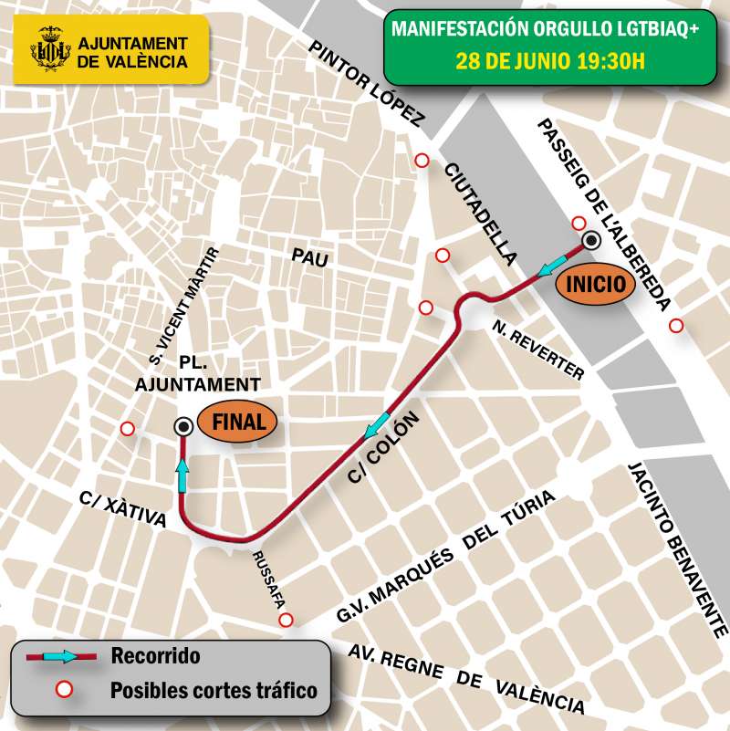Mapa de la manifestacin. EPDA