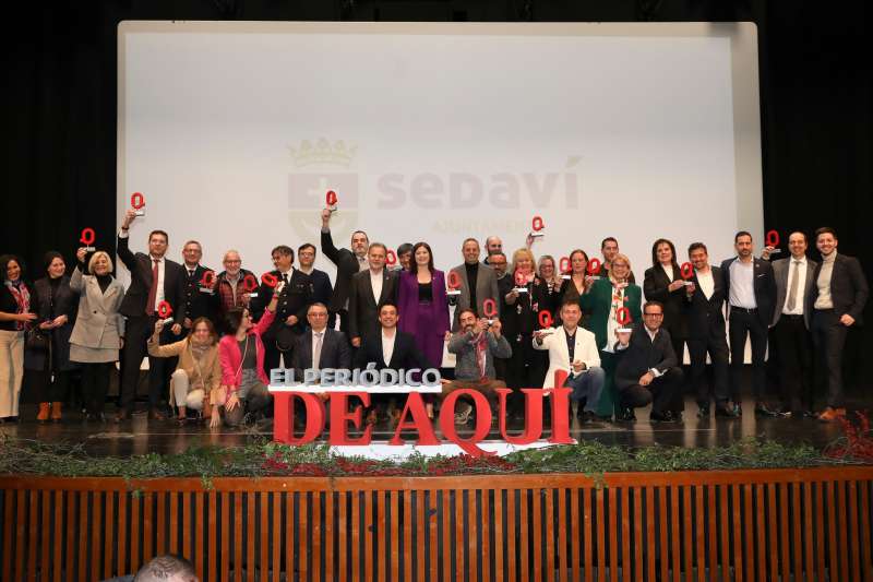 Foto de familia de los premiados en la gala. EPDA