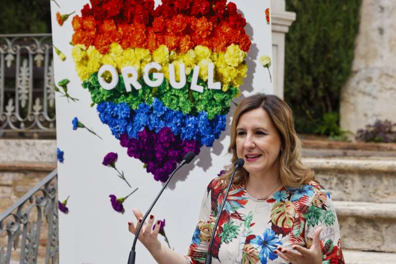La alcaldesa de Valencia, Mara Jos Catal, durante la presentacin a principios de mes de la campaa y programacin para el Da del Orgullo. EFEAna Escobar
