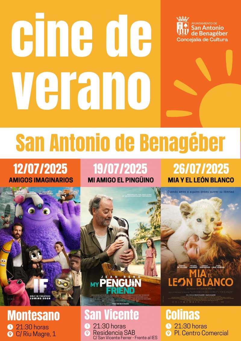 Cartell del Cinema dEstiu de Sant Antoni de Benaixeve. EPDA
