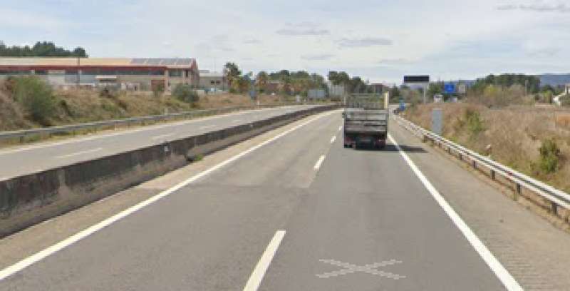 La A-7 a su paso por Agullent.  Foto: Google Maps