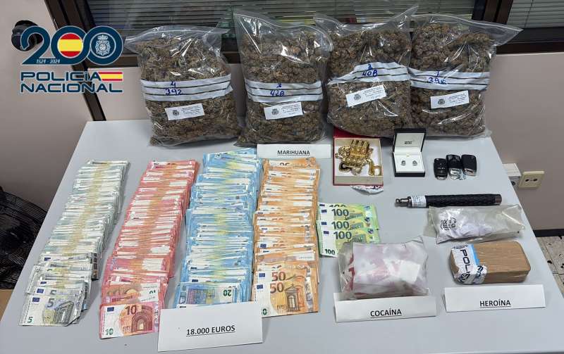 Dinero y droga incautado por la Polica | EPDA