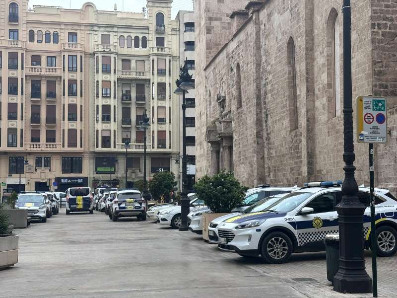 Seguridad en las calles del centro de Valencia ante los actos falleros.  EPDA