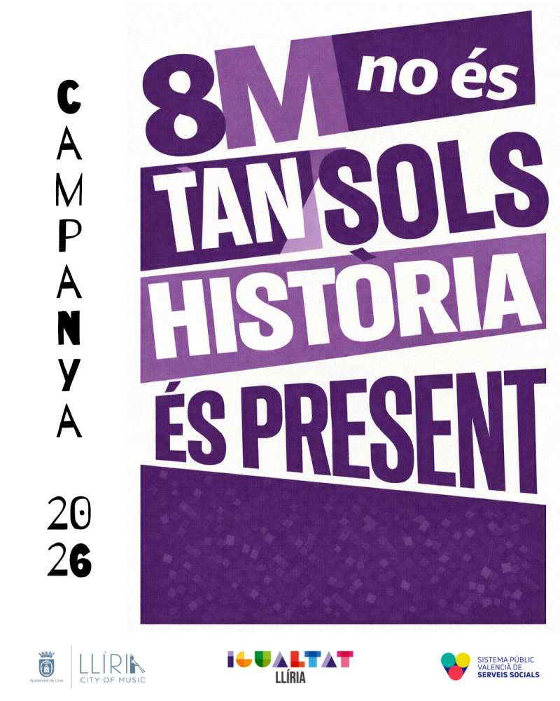 Cartel publicitario de la campa�a por el 8M de Llir�a.  EPDA