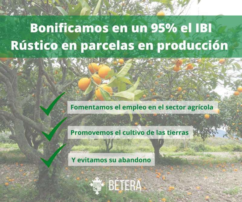Cartel bonificación IBI rústico / Ayuntamiento de Bétera