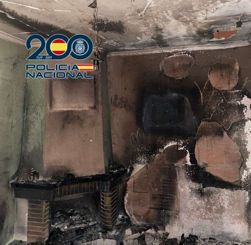 Interior de la vivienda incendiada.EPDA