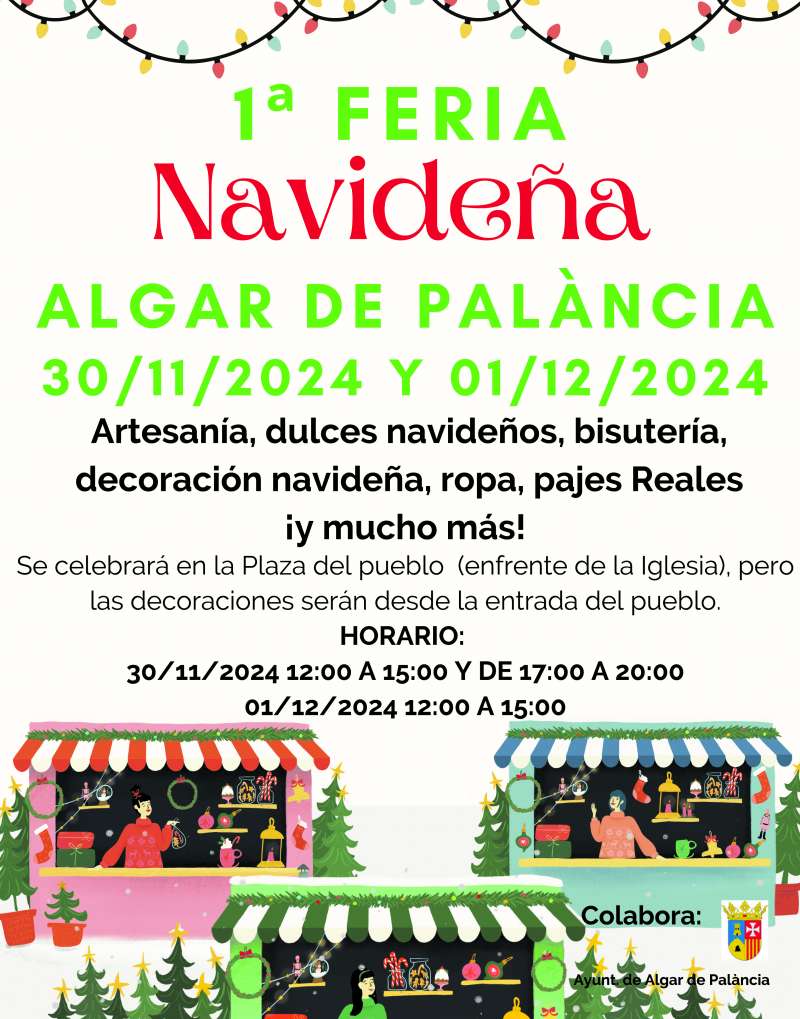 Cartel de la feria navidea de Algar de Palncia.  EPDA