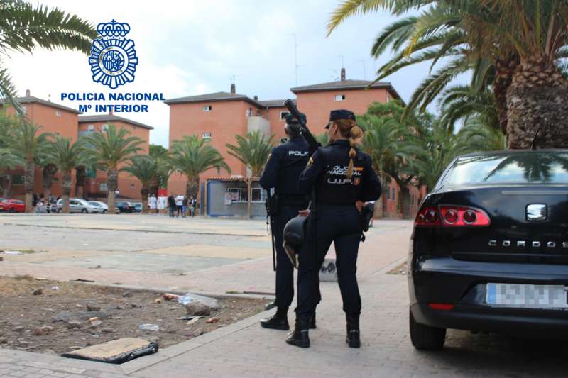 Imagen facilitada por la Policía Nacional del dispositivo policial desplegado el pasado 18 de mayo en La Coma.
