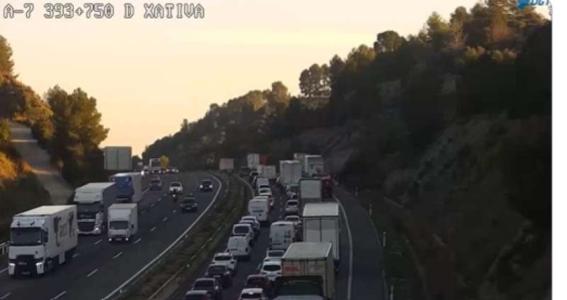 Imagen de la A-7 a la altura de X�tiva de la DGT.  EPDA