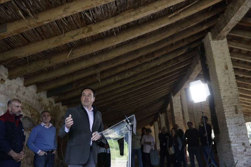El president de la Generalitat, Juanfran P�rez Llorca, durante la presentaci�n de la Estrategia Valenciana para el Fomento de la Ganader�a Extensiva 2026-2030. EFEKai F�rsterling
