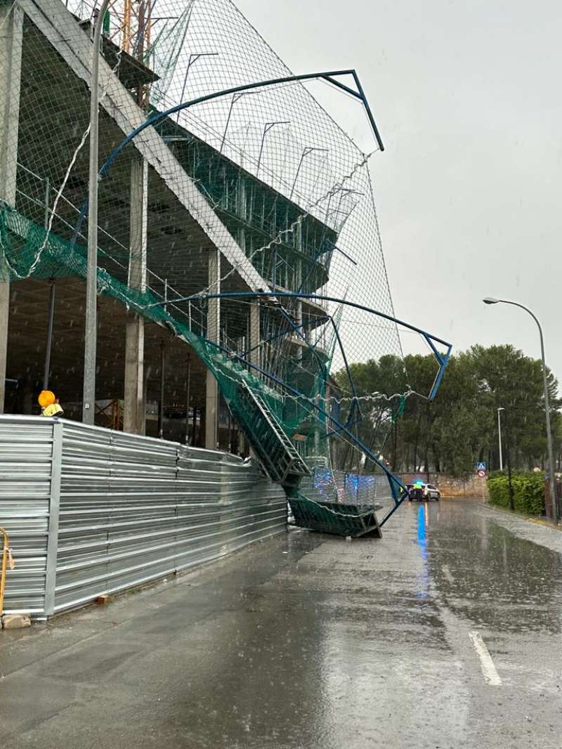 Obras del Palacio de Justicia de Llíria afectadas por la lluvia. /EPDA