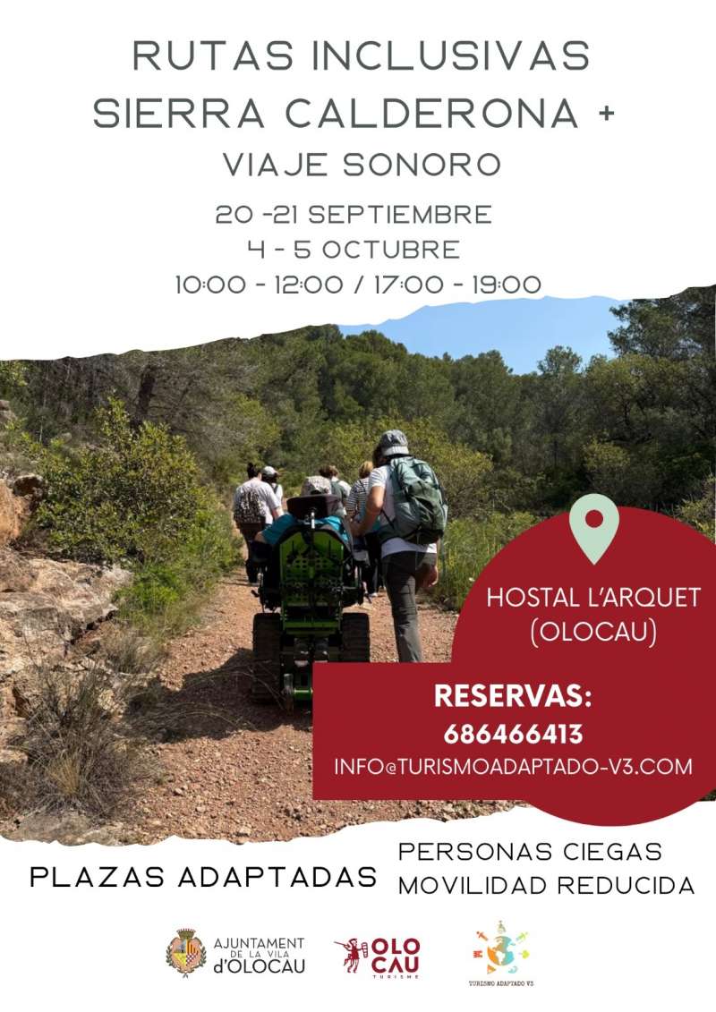 Cartell amb les noves dates de les rutes inclusives a la Serra Calderona.EPDA