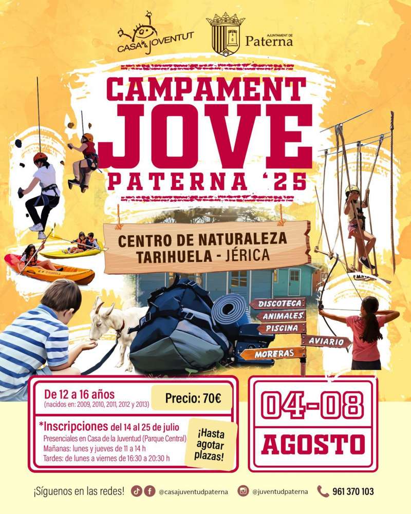 Cartel del campamento de verano  Foto: Ayuntamiento de Paterna