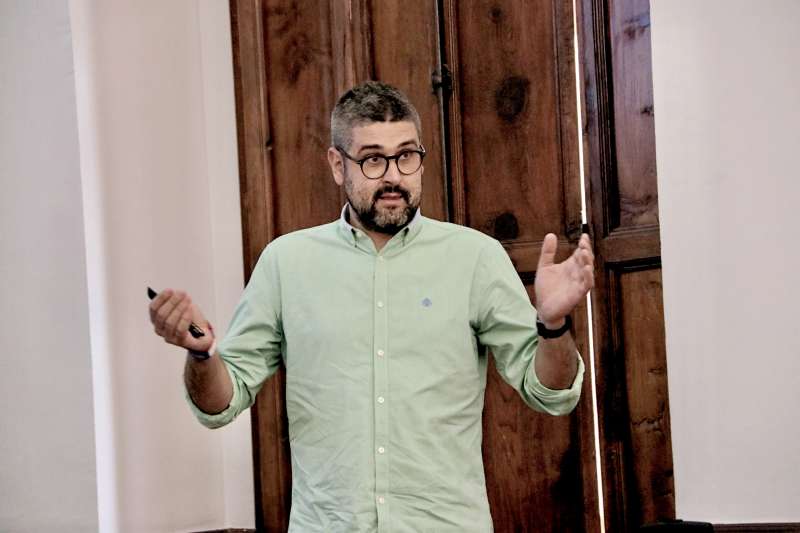 Carlos Tarazn durante las I Jornadas de Turismo de La Serrana.  JAIME SORIANO