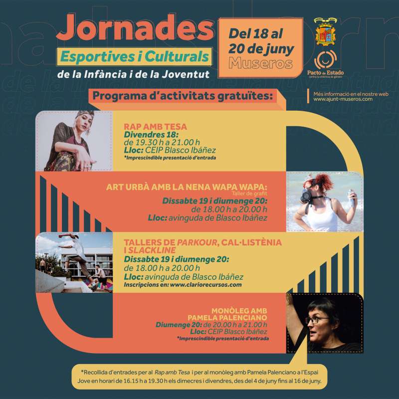 Cartel de las jornadas culturales y deportivas organizadas por el Ayuntamiento de Museros.