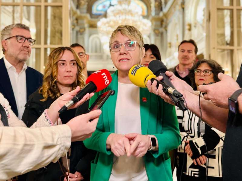 La portavoz de Comprom�s en Valencia, Papi Robles, quien se ha pronunciado sobre la candidatura de M�nica Oltra a la alcald�a de la ciudad.  EPDA