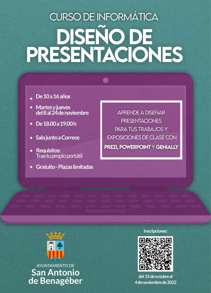 Cartel curso de presentaciones de San Antonio de Benagéber / EPDA