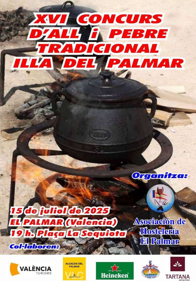 Cartell del XVI Concurs dAll i Pebre Tradicional en lIlla del Palmar  Foto: Asociacin Empresarial de Hosteleros del Palmar

