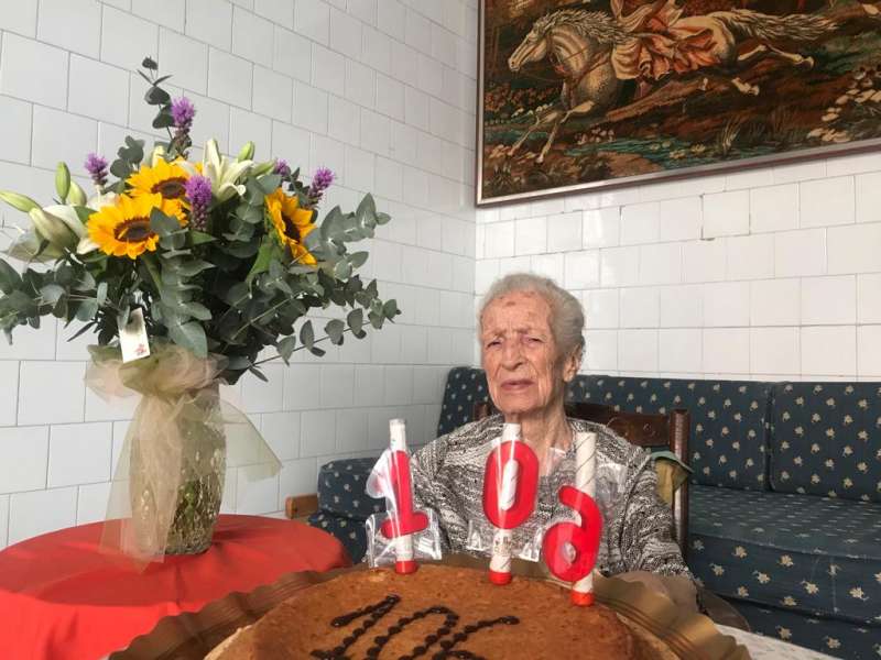 Josefina Muñoz en su último cumpleaños, el pasado 27 de agosto./EPDA