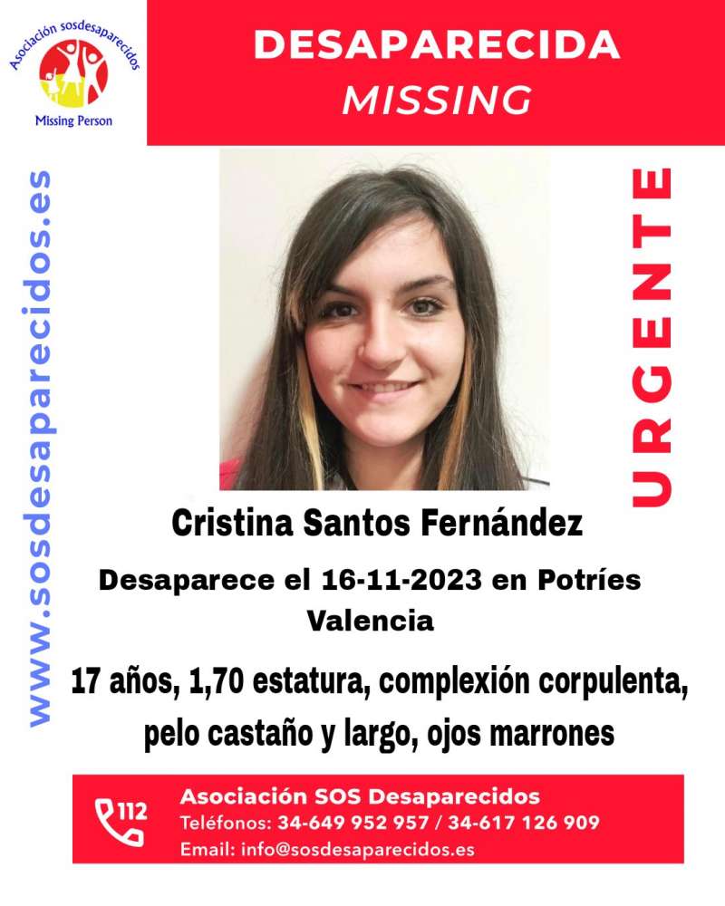 Cartel de búsqueda de Cristina Santos Fernández. /EPDA