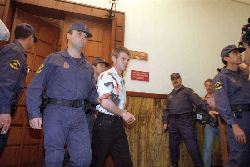 El único procesado por el crimen de Alcàsser, Miguel Ricart, en una imagen tomada durante el juicio, en mayo de 1997. /EFE