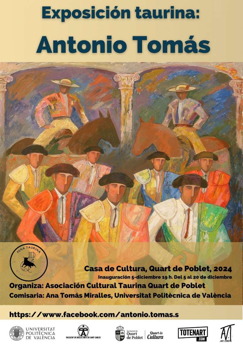 Cartel de la exposicin taurina en homenaje a Antonio Toms.  EPDA