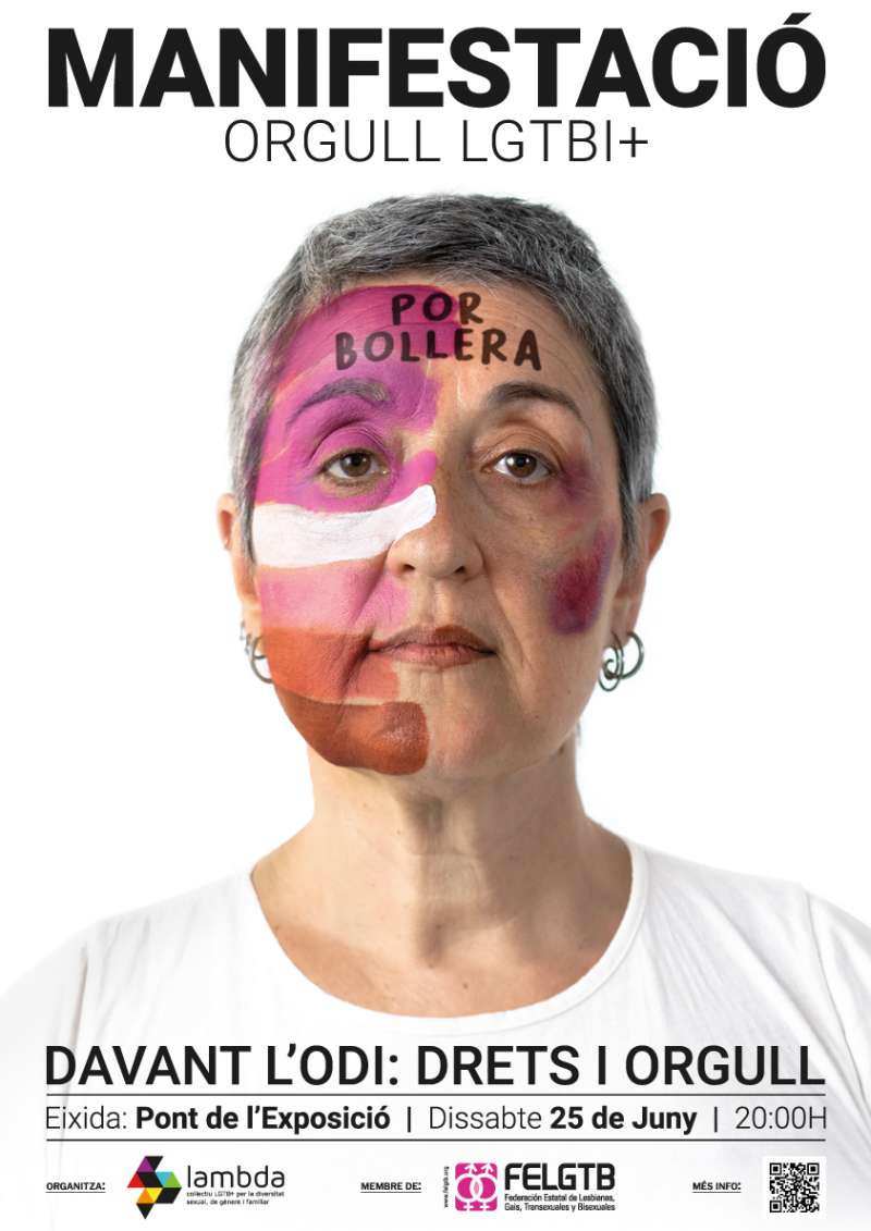 Tres activistes posen la cara com a imatge dels cartells que convoquen a la manifestació de l