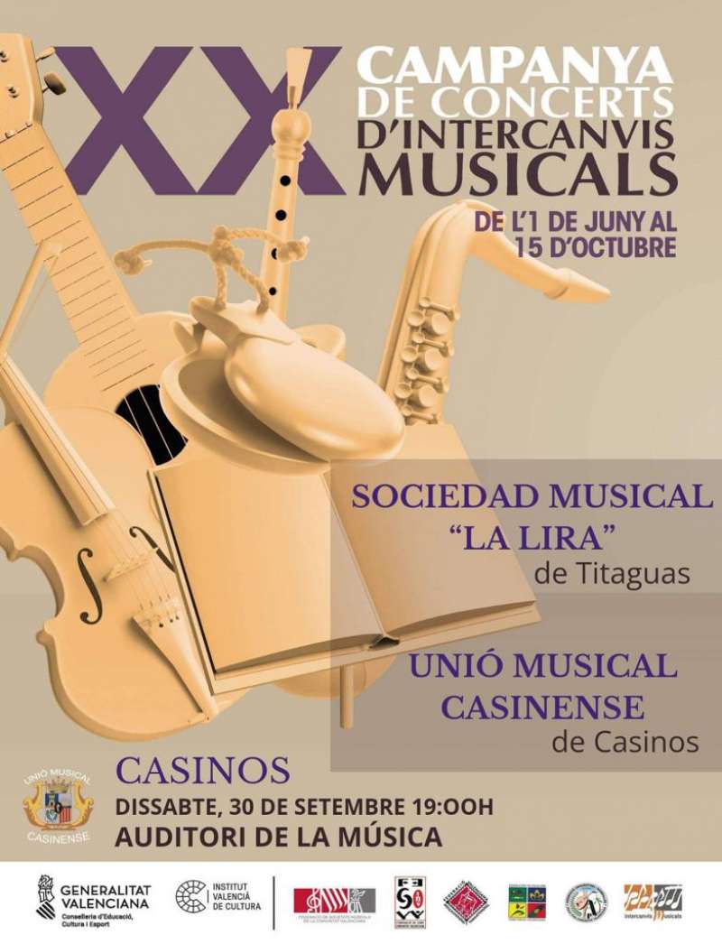 Cartel del concierto del 30 de septiembre en Casinos. /EPDA
