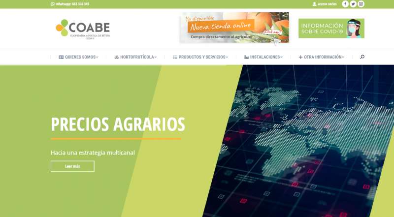 Portal web de Coabe. EPDA.