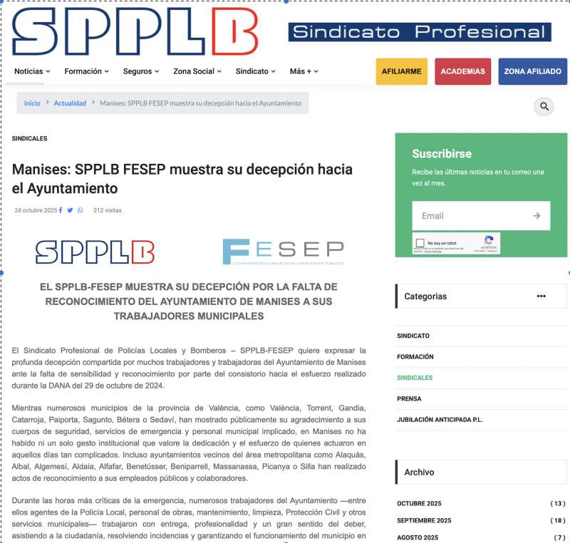 Comunicado del sindicato. Comunicado del sindicato.