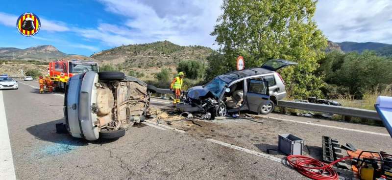 El accidente donde ha fallecido un hombre en la CV-35.EPDA