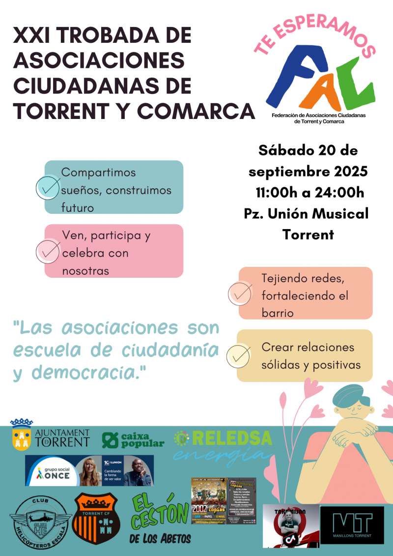 Cartell de la XXI Trobada dAssociacions Ciutadanes de Torrent i Comarca.EPDA