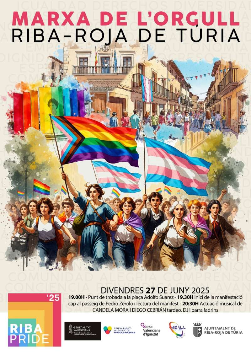 Cartel de la Marcha del Orgullo en Riba-roja de Tria. EPDA