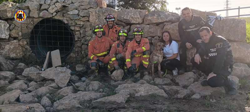 Imagen del equipo que ha rescatado al animal. EPDA