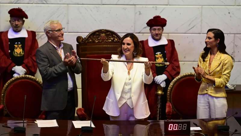 Mara Jos Catal, en la toma de posesin como alcaldesa de Valencia hace un ao.  PP