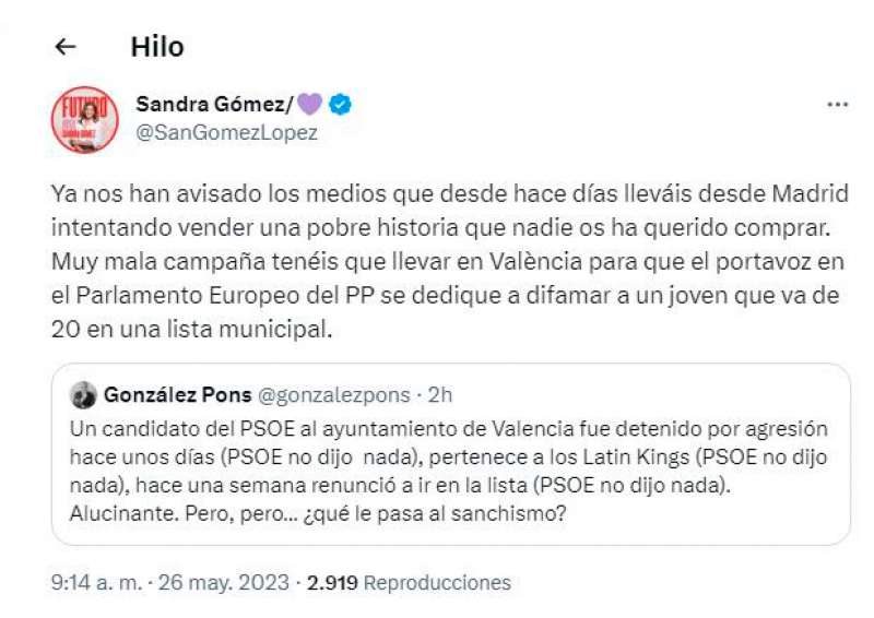 Sandra Gómez ha acusado el PP de iniciar una nueva campaña contra los socialistas. /EPDA