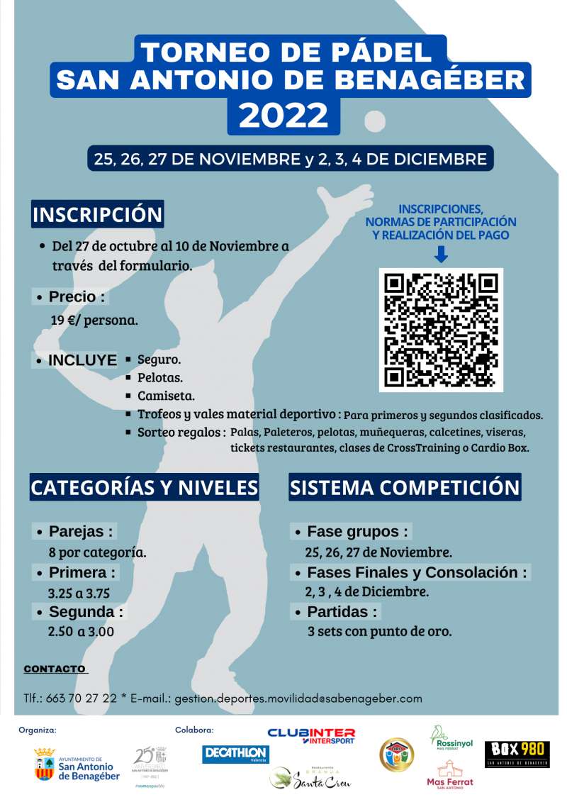 Cartel torneo de Pádel de San Antonio de Benagéber / EPDA
