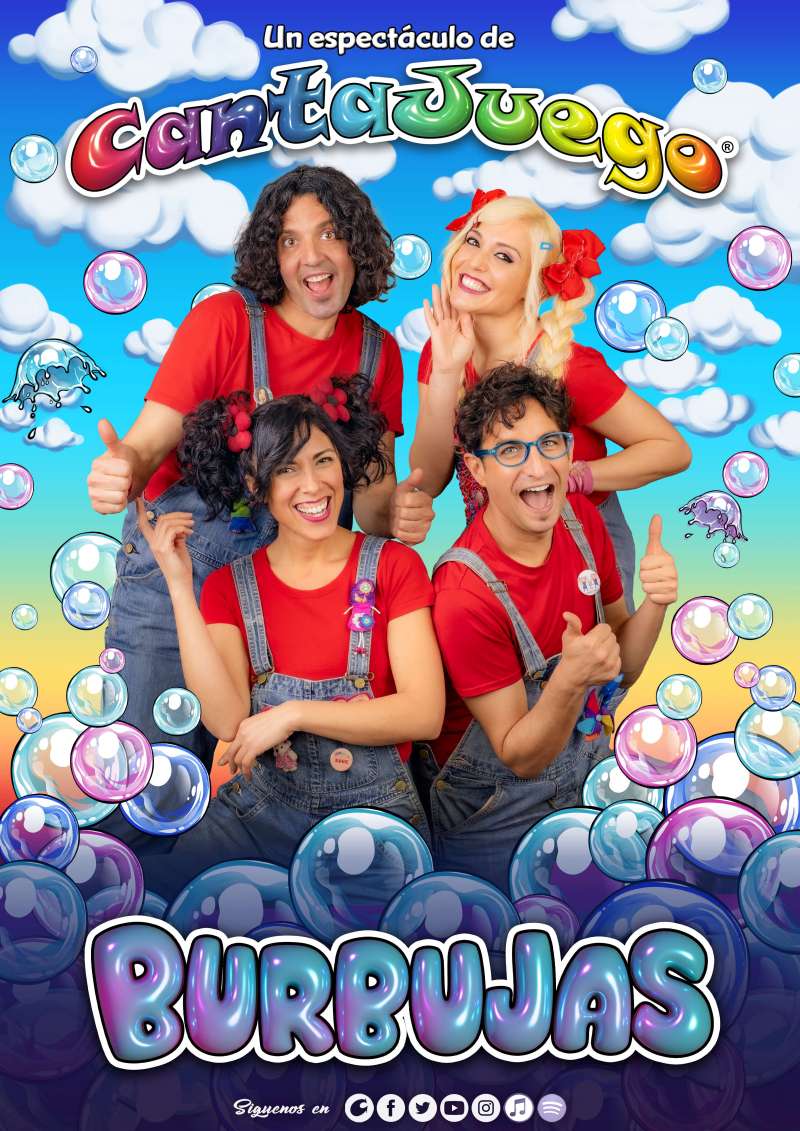 Cartel del espectculo Burbujas del grupo CantaJuego.  EPDA