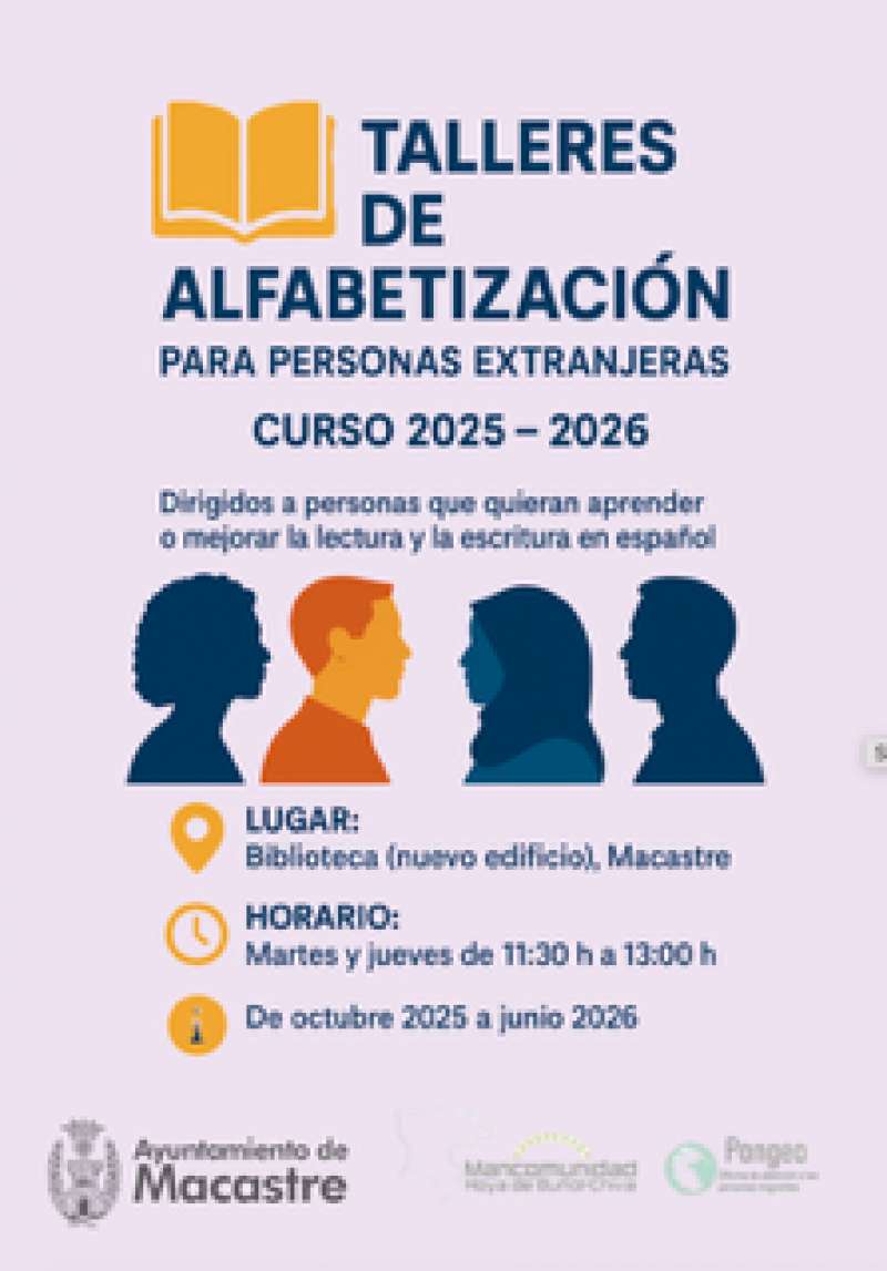 Cartel de los cursos de alfabetizacin de Macastre.  EPDA 